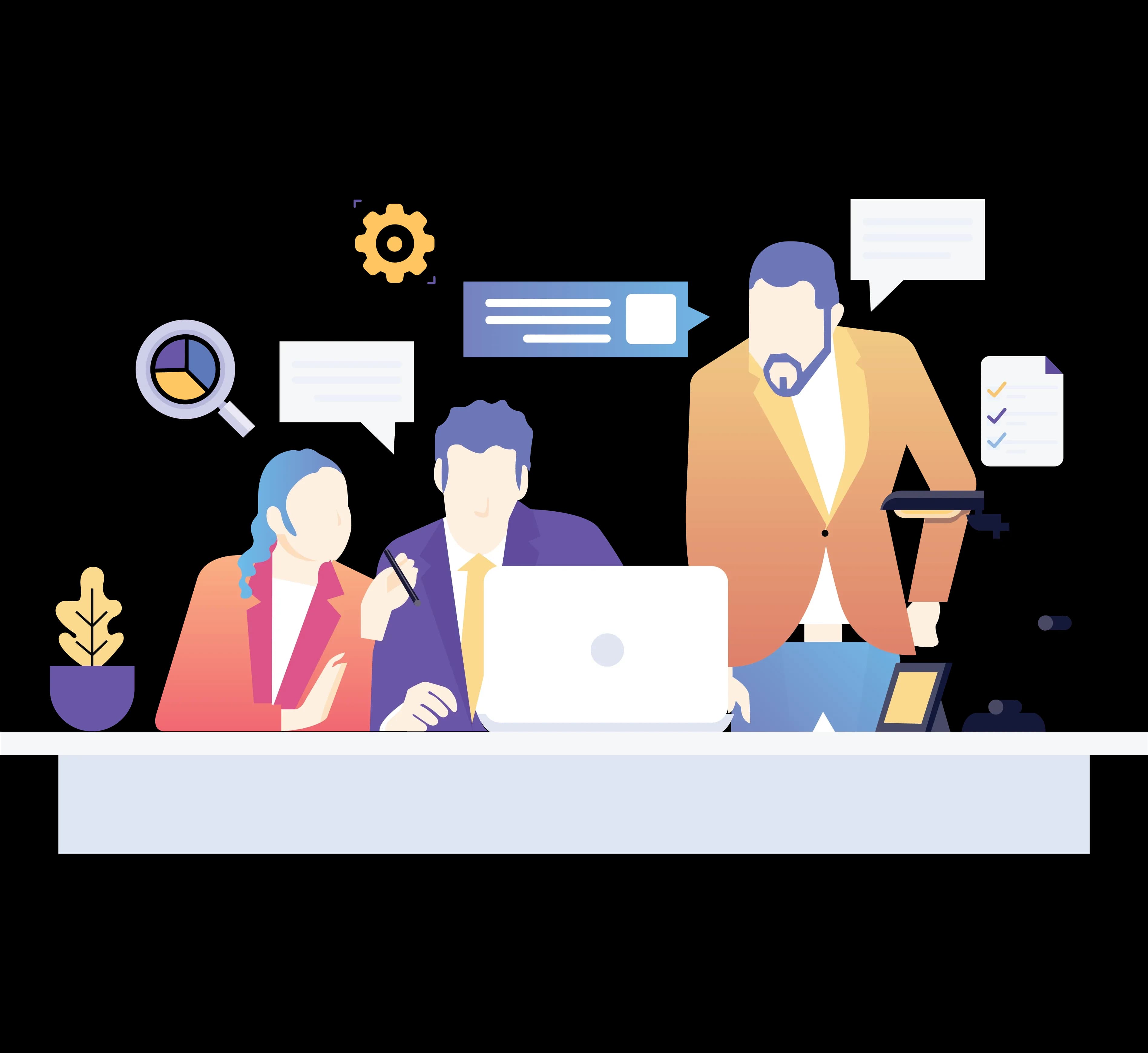 Team members collaborating at Lordist Infotech workplace
