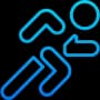 Running figure icon showing speed, performance, and fast website loading