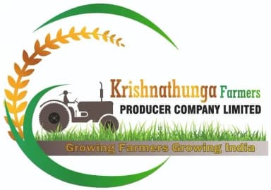 Krishnathunga Farmers Producer Company Limited logo showing tractor, crops, and the tagline Growing Farmers Growing India