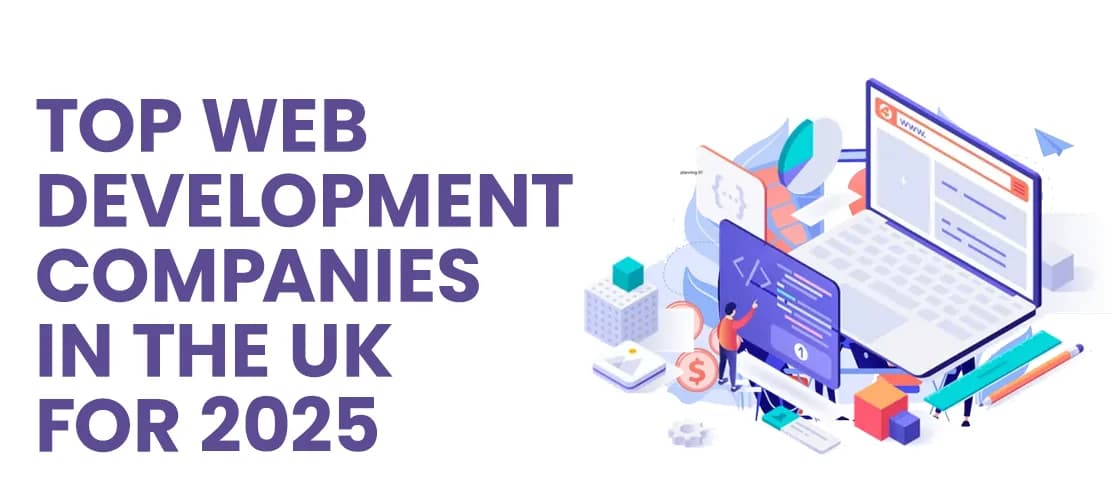 Illustration of developers working on website coding and design representing leading web development companies in the UK