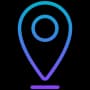 Map pin icon showing location tracking, GPS services, and real-time positioning