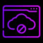 Cloud with disabled signal inside browser window showing app access without internet connection