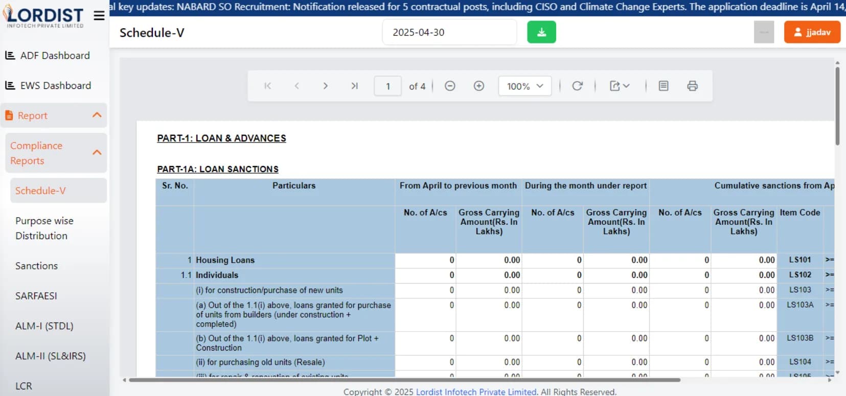 Compliance gateway export reports screen for multi-format sharing and regulatory data distribution