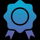 Badge icon with ribbon showing brand trust, quality standard, and strong reputation