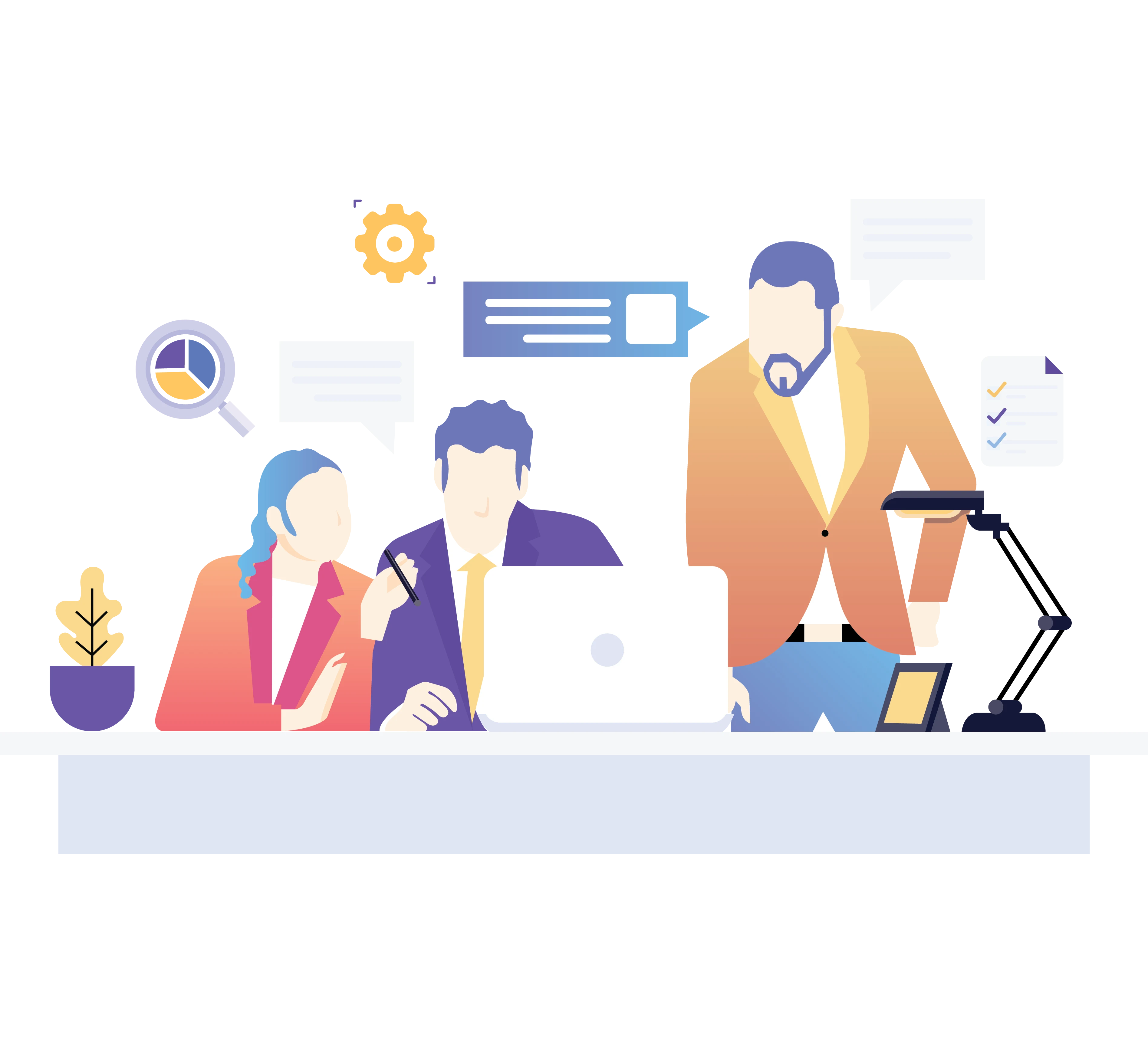 Team members collaborating at Lordist Infotech workplace