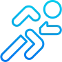 Running figure icon showing speed, performance, and fast website loading