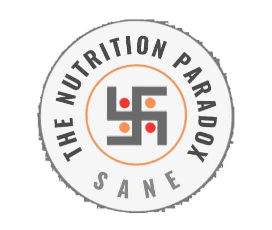 The Nutrition Paradox SANE logo with circular badge design representing health and nutrition brand