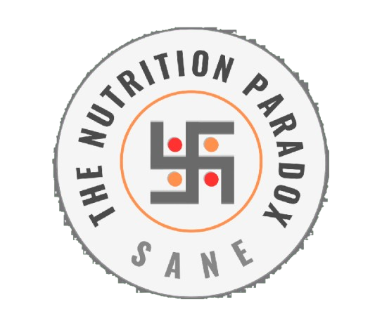 The Nutrition Paradox SANE logo with circular badge design representing health and nutrition brand