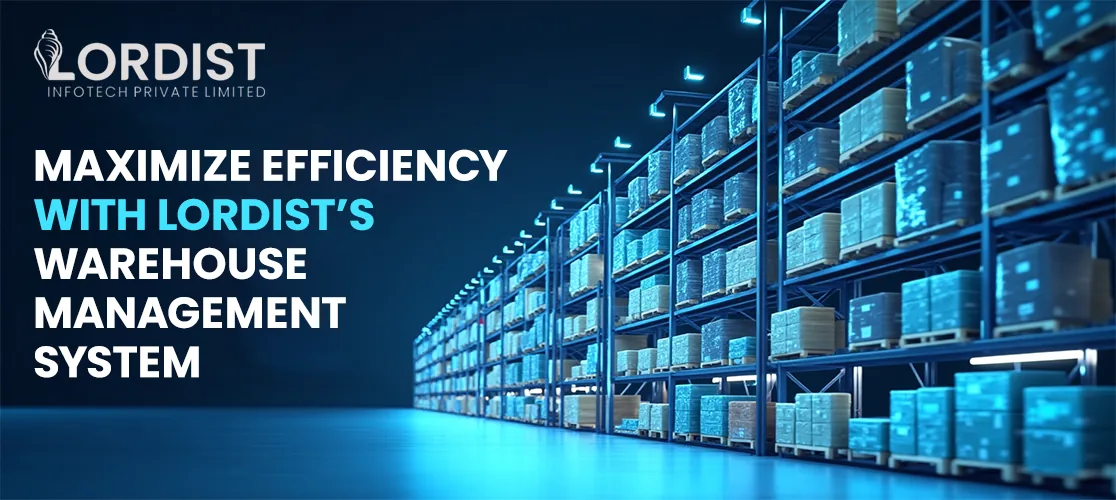 Warehouse Management System for Smart Inventory and Storage Operations Modern warehouse with organized storage racks and boxes representing a warehouse management system for inventory control
