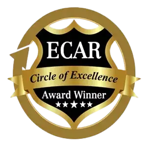 Gold ECAP Circle of Excellence award badge representing recognition for outstanding performance