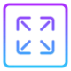 Expand arrows icon showing advanced features, flexible functionality, and smart app tools
