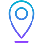 Map pin icon showing location tracking, GPS services, and real-time positioning