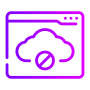 Cloud with disabled signal inside browser window showing app access without internet connection